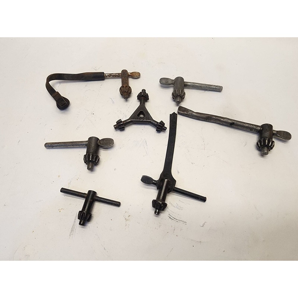 Lot of 7 Vintage Drill chuck keys Jacobs #3, K3 and Ryobi others Free Shipping